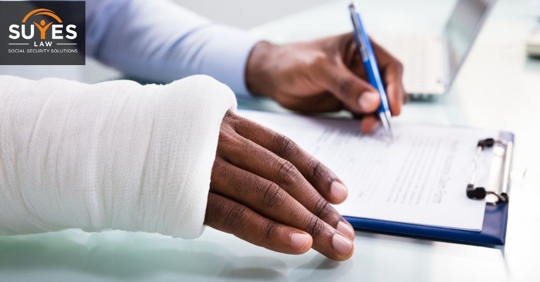 injured person filling out a form